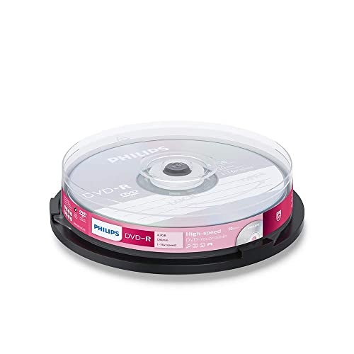 Philips DVD-R DM4S6B10F/00 - DVD+RW vírgenes (4,7 GB, DVD-R, 120 min, 16x)