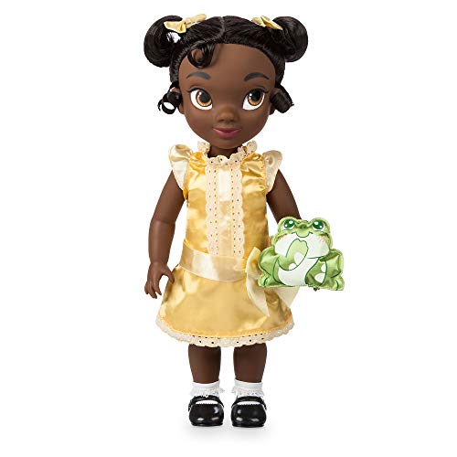 Disney Store: muñeca en versión niña Coleccionable de Tiana (colección Animators), Tiana y el Sapo, 39 cm, Pelo enraizado y Traje realistas, Mayores de 3 años