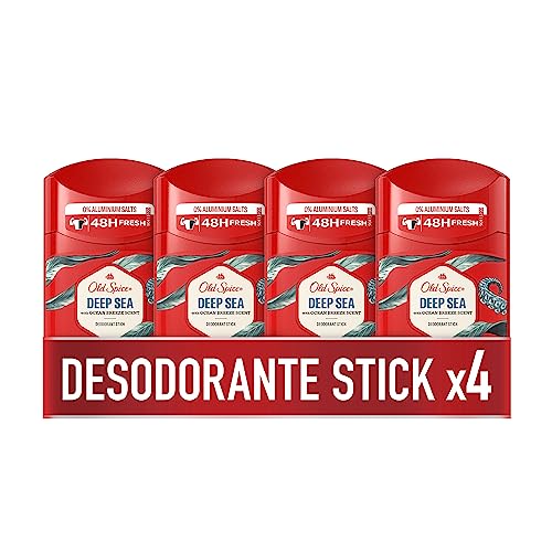 PACK X4 Old Spice Deep Sea Desodorante en Barra para Hombres, 50 ml