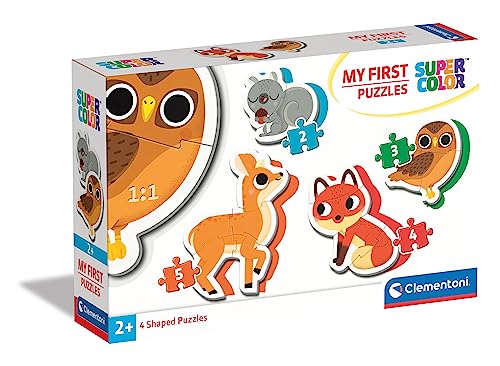 Clementoni - Puzzle infantil Animales del bosque, progresivo 3-6-9-12 piezas, My First Puzzle Animales, a partir de 2 años (20814)