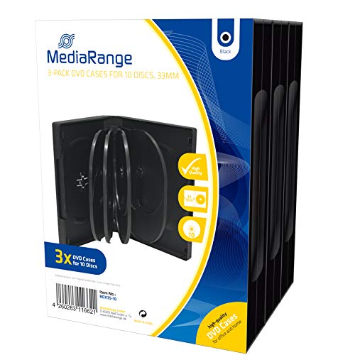 MediaRange BOX35 -10 - 3 x cajas de DVD para 10 discos ópticos